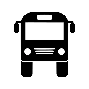 School Bus Icon - Black Outline