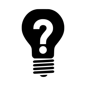 Lightbulb Icon - Question Mark Design