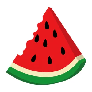 Bite Mark Watermelon Illustration - Flat Design
