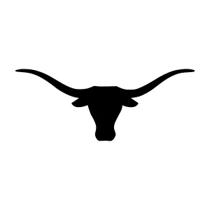 Texas Longhorn Silhouette - Black on White