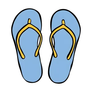 Blue Flip Flops - Cartoon Illustration