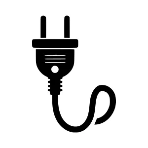 Black Plug Icon - Electrical Power Symbol