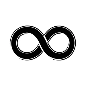 Infinity Symbol Vector Icon - Black on White
