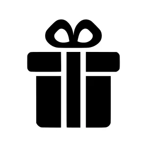 Gift Box Icon - Black Outline