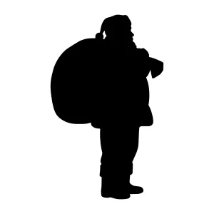 Silhouette Santa Claus with Sack