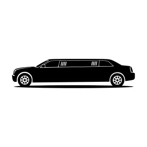 Black Limousine Silhouette Vector Illustration