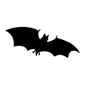 Black Bat Silhouette Vector Graphic