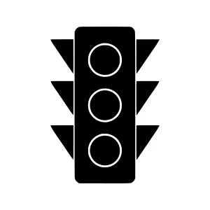 Black Traffic Light Icon - Simple Vector Illustration