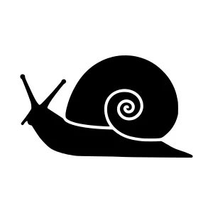 Black & White Snail Icon - Minimalist Vector