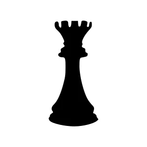 Chess King Silhouette - Black on White
