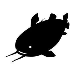 Silhouette Catfish Vector Illustration