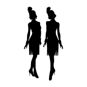 Vintage Flapper Silhouettes - Black & White