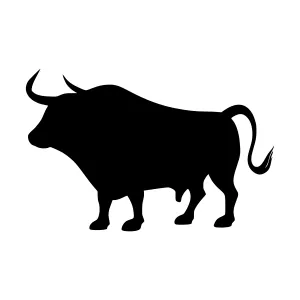 Black Bull Silhouette Vector Graphic