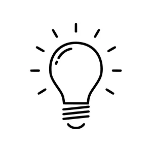Line Art Light Bulb Icon - Idea Spark