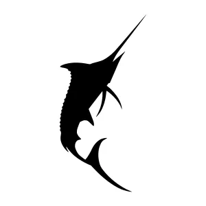 Silhouette Marlin Fish Vector Graphic