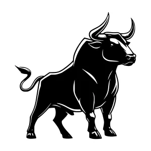Black Bull Silhouette Vector Illustration