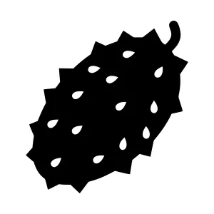 Black Fruit Silhouette Icon - Minimalist Vector