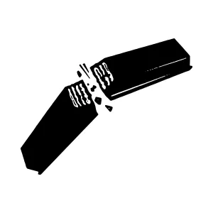Broken Lipstick - Black Silhouette