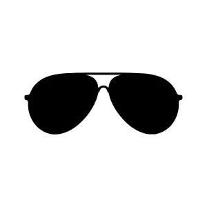 Black Aviator Sunglasses Silhouette