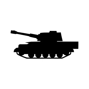 Black Tank Silhouette Vector Icon