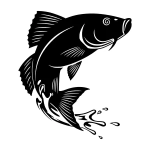 Black Fish Splash Silhouette