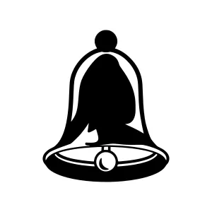 Black Silhouette Bell Icon - Minimalist Design
