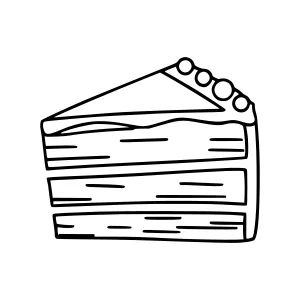 Line Art Cake Slice Illustration