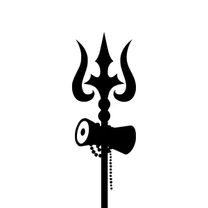 Black Shiva Trishul Icon - Hindu Symbol