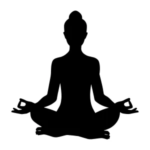 Silhouette Woman Meditating - Yoga Pose