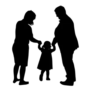 Family Silhouette - Black Outline