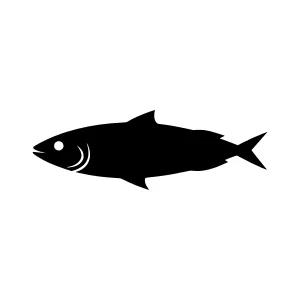 Black Fish Silhouette Vector Icon
