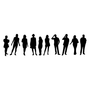 Silhouette People Group - Minimalist Vector Illustration