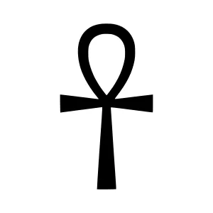 Ankh Symbol - Black Outline Icon