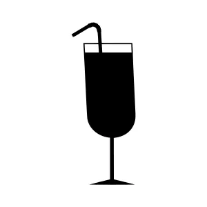 Silhouette Cocktail Glass with Straw