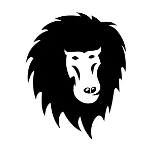 Lion Head Silhouette Logo Design