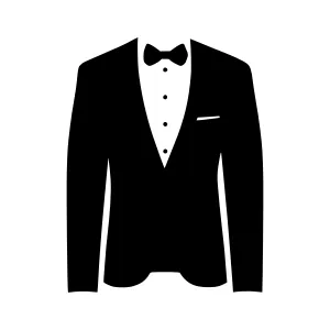 Black Tuxedo Suit Icon - Vector Illustration