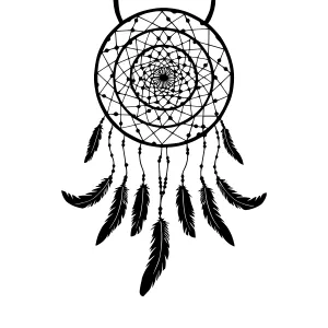 Black Dreamcatcher Silhouette Vector Illustration
