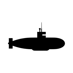 Submarine Silhouette Vector Icon