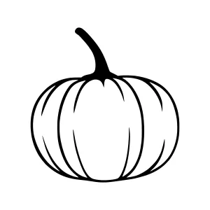 Simple Black Pumpkin Outline Vector