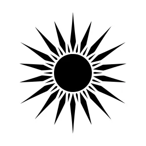 Black Sun Icon - Minimalist Solar Symbol