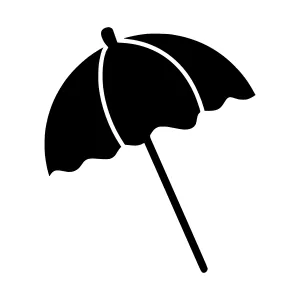 Umbrella Icon - Simple Black Silhouette