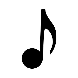 Music Note Icon - Black on White