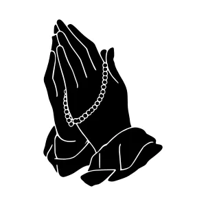 Prayer Hands Silhouette - Black & White