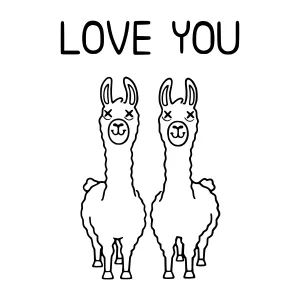 Cute Llamas Love You Graphic