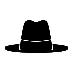Black Fedora Hat Silhouette Icon