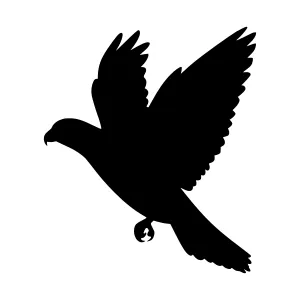 Silhouette Dove Flying - Vector Graphic