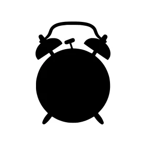 Black Alarm Clock Silhouette Icon