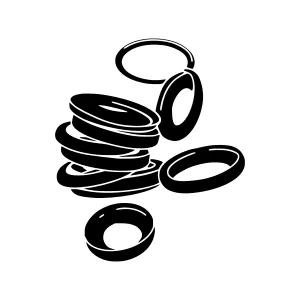 Black Ring Stack Graphic Icon