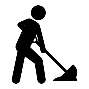 Construction Worker Silhouette - Cleaning