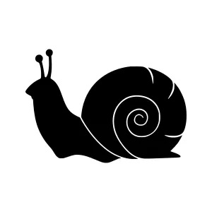 Black Silhouette Snail with Shell